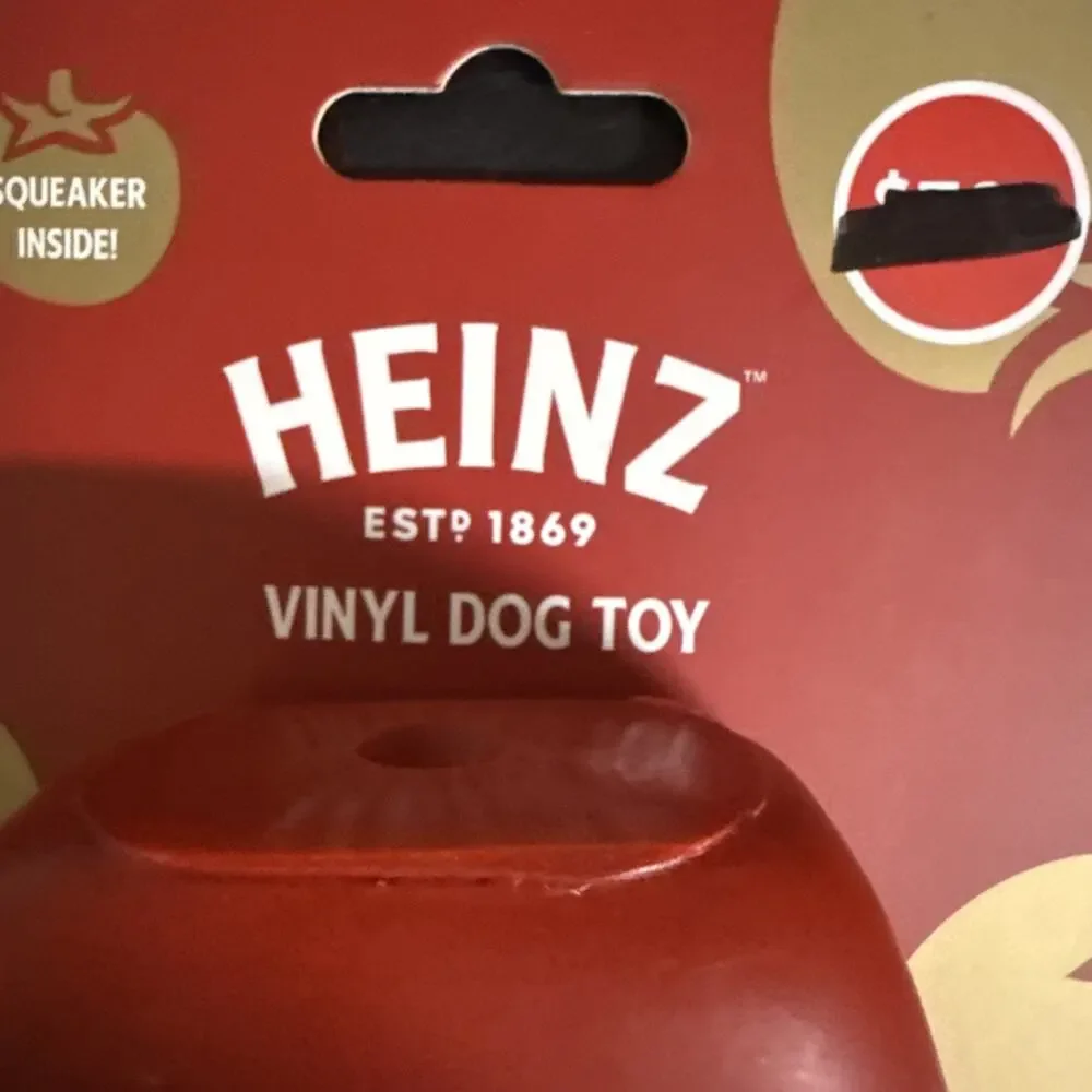 Brand New Heinz Tomato Ketchup Squeak Vinyl Dog Toy